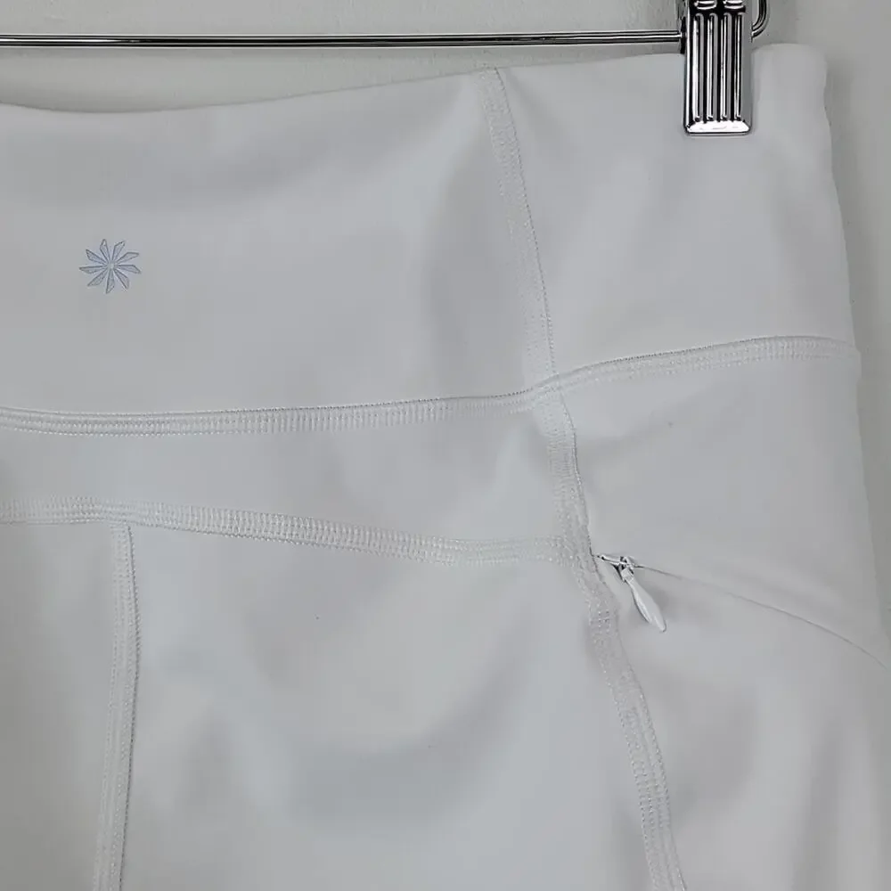 Athleta Mesh Contender Mid-Rise Capri Leggings‎ in White Medium